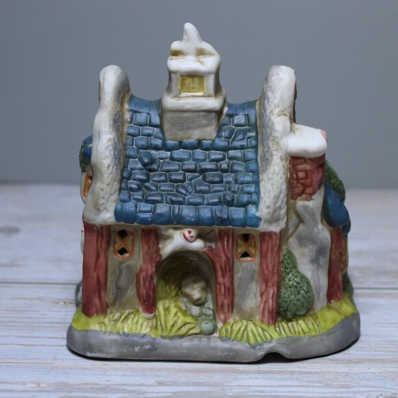 Vintage 3 Pc Set Light-up Illuminated Halloween Village Houses Ceramic 4"-4.5" H - Picture 7 of 15